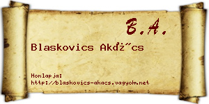 Blaskovics Akács névjegykártya